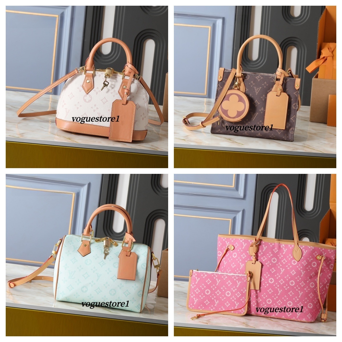 2026 New Designer Monogram Women's Shoulder bag Luxury Canvas Pillow handbag colorful Purse 130th Anniversary Edition Crossbody bag AlmaBB Neverfulltote carry all