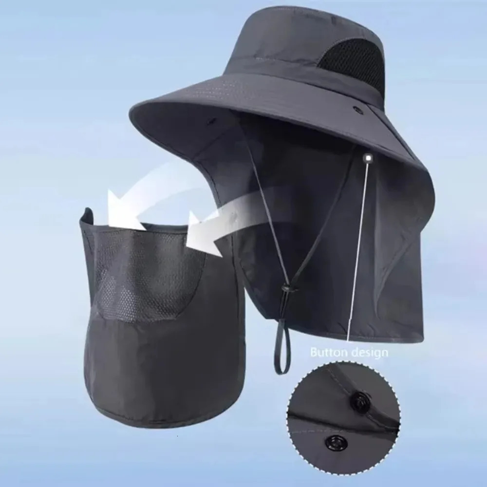 Outdoor Unisex Summer Hat UV Protection Breathable Fishing Cap Sunshade Neck Protection Cycling And Climbing Hat Waterproof 260113