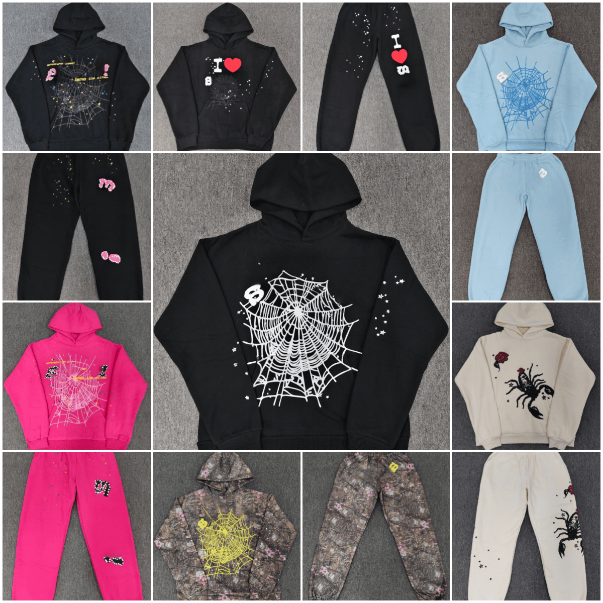 Designer Spider Hoodie Mens Hoodies web Hoodie spiderhoodie Sweatshirt Hip Hop Sports Pants womens Foam Letter Printing Puff Printed hoodies S-XL
