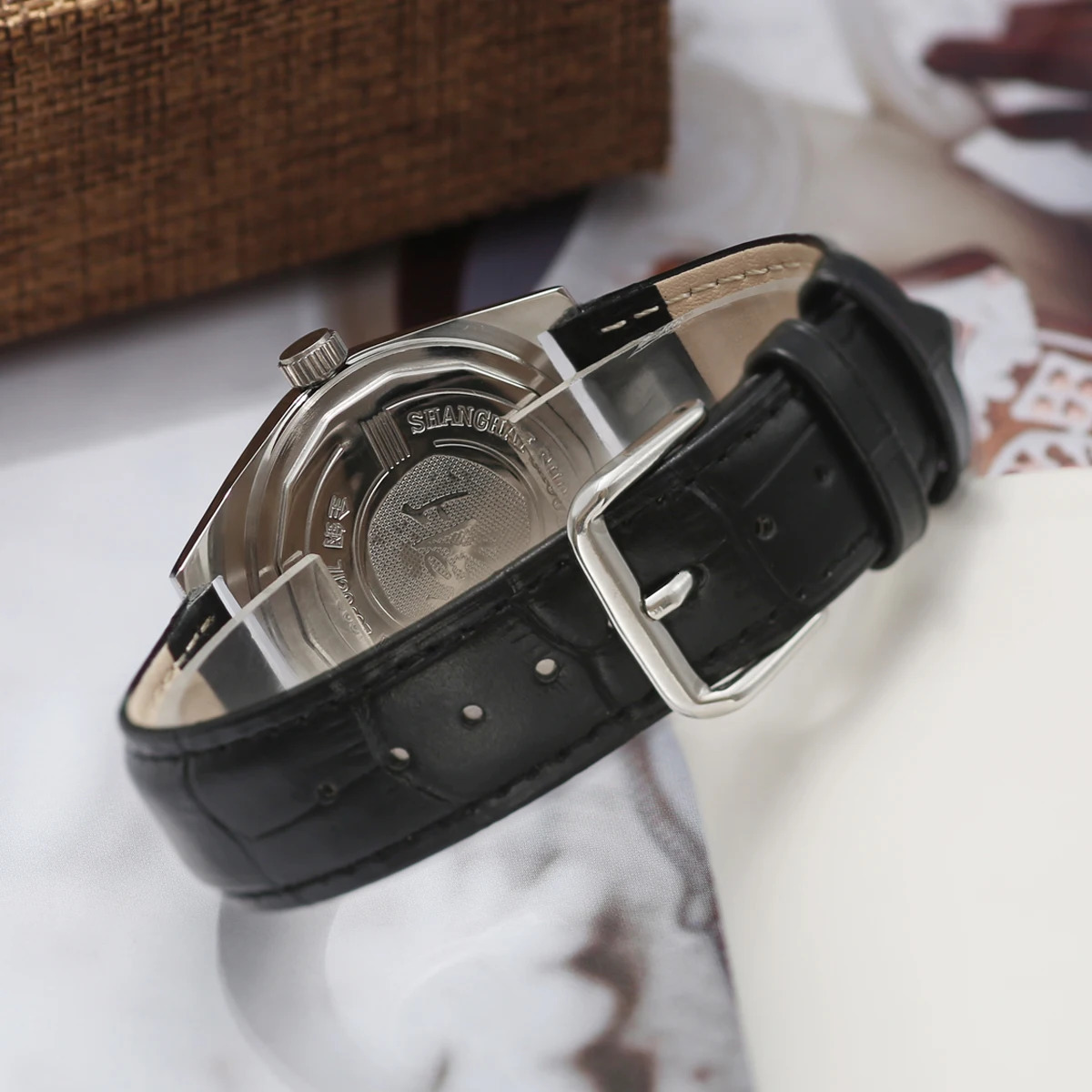 Shanghai 7120 Hand-Wind Mechanical Watch Men 36mm Retro Business Timepiece Classic Simple Look 260114