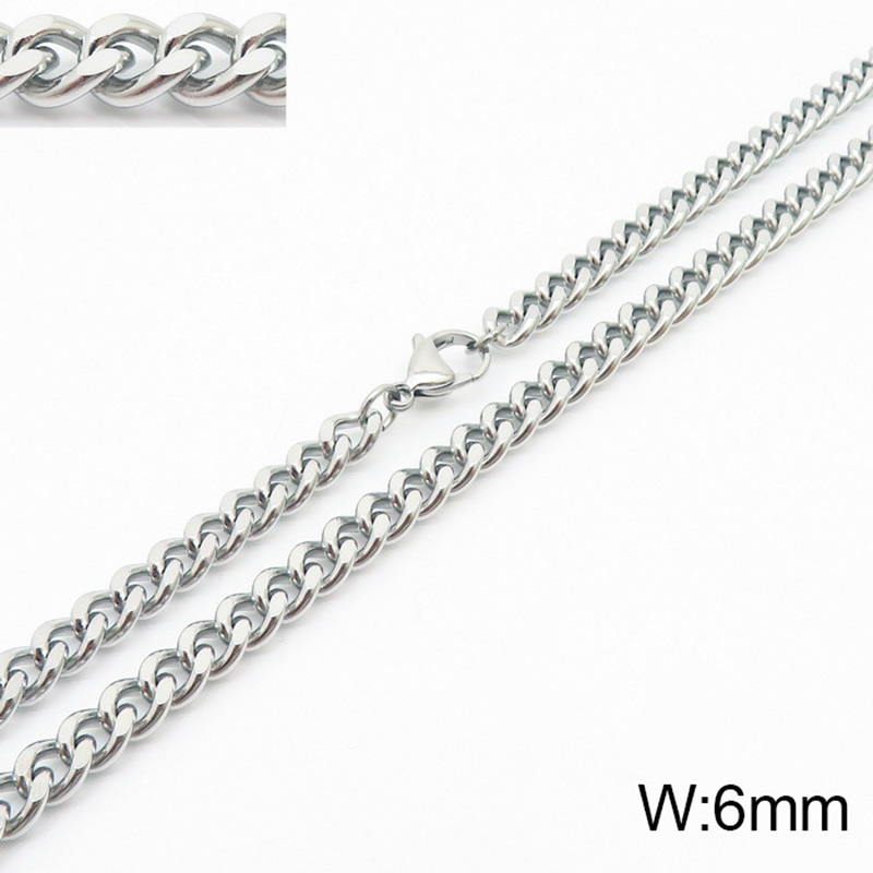 Stainless Steel Cuban Chain Necklace for Men Women Grinding Chain Sports Jewelry Accessories Wholesale