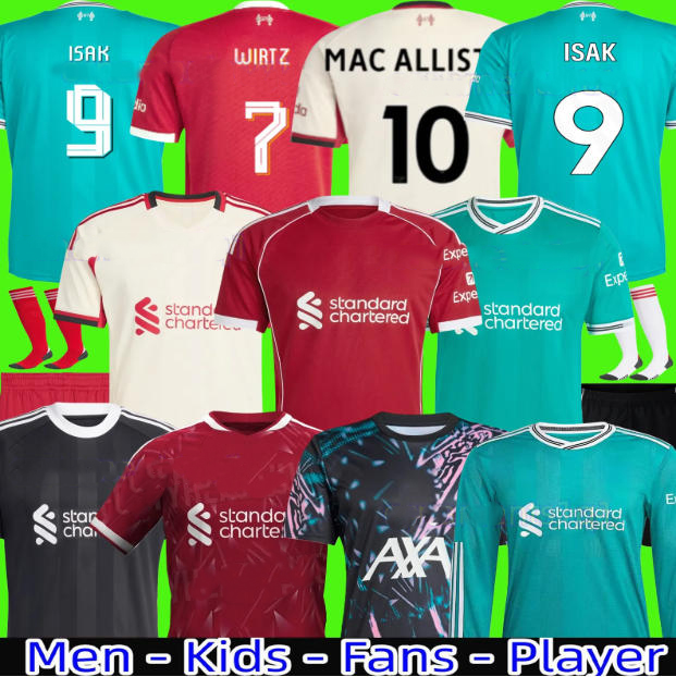 25 26 27 liverpool ISAK DIOGO JOTA WIRTZ FRIMPONG KERKEZ MAC ALLISTER EKITIKE Szoboszlai GAKPO soccer jerseys jersey Salah football shirts Adult kids long sleeves