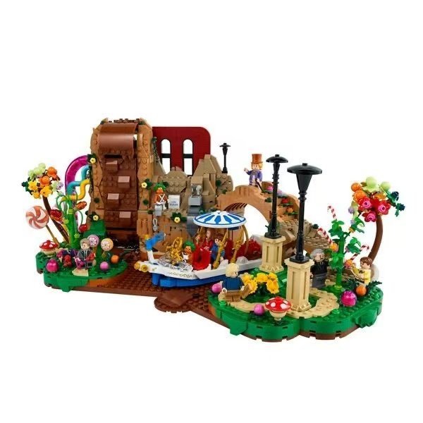 Cross-border new 21360 chocolate factory assembled building block toy gift