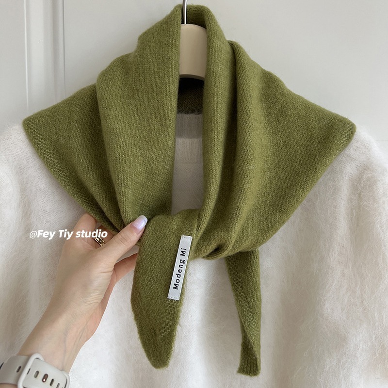 fashion Korean Triangle scarf shawl Womens Neck Wrap Wool Blended Female Thickened Warm Shoulder Shawl Winter Gift 251014