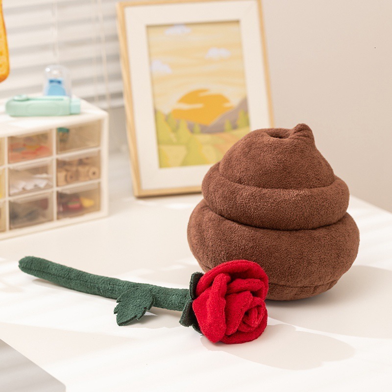 Potted green plant doll tulip plush toy peach blossom potted figurine rose flower desktop ornament doll gift 250729