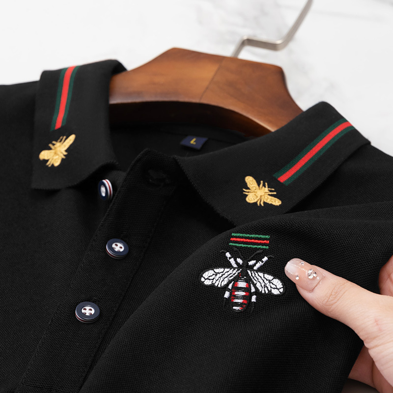 Luxury Brand Designer Clothes Summer Men's Short Sleeve T-Shirt Turn-Down Collar Plus Size Embroidered Polo Shirt Men's Loose Half Sleeve Te