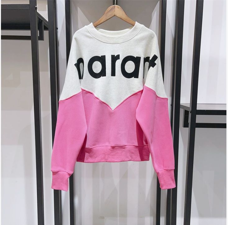 Women's Hoodies Sweatshirts Classic Letter Marantts Printed Casual Loose Trendy Clothing Crew Neck Cotton Sweater