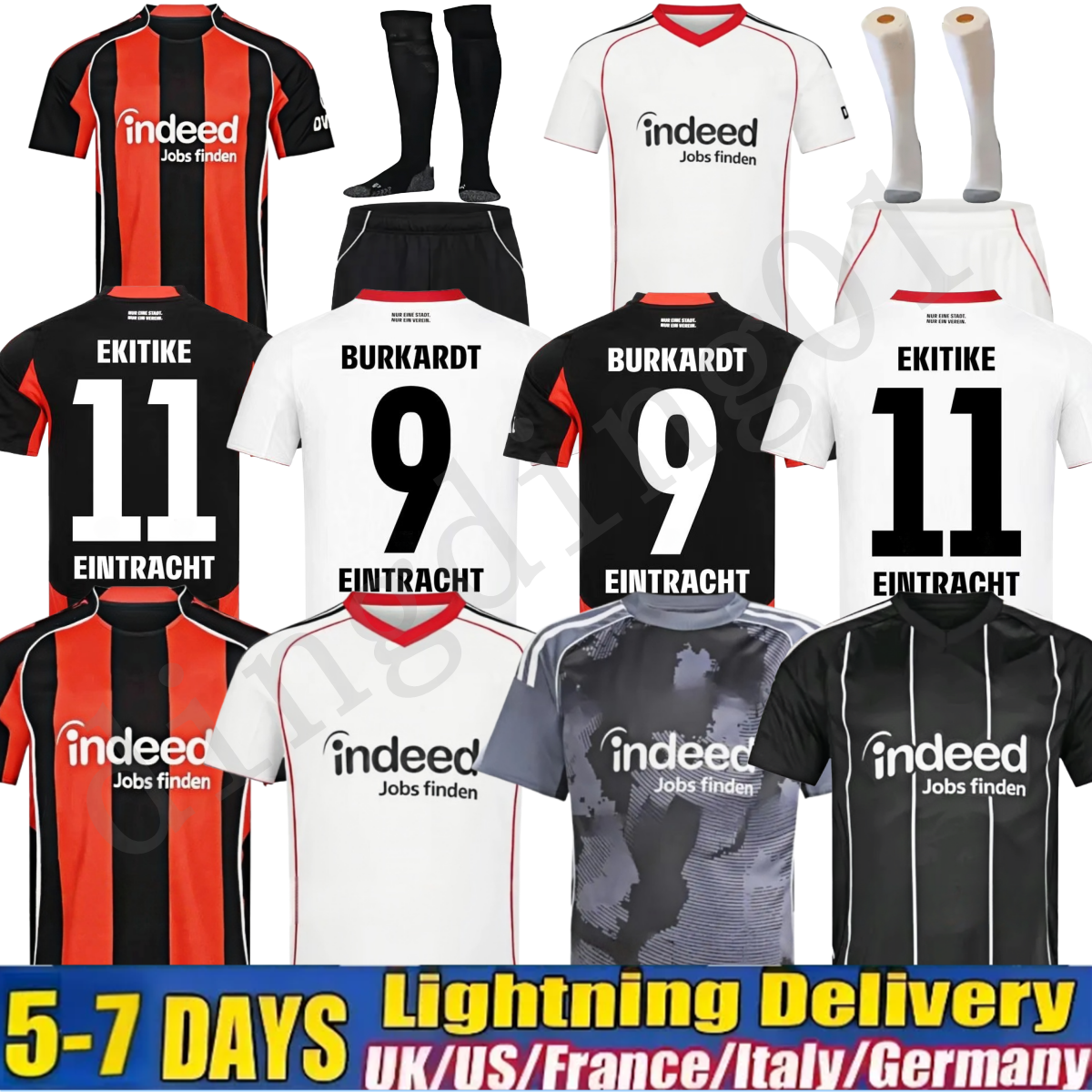 25 26 Eintrachts Frankfurts Soccer Jerseys 2025 2026 HOME AWAY THIRD EKITIKE KNAUFF EBIMBE M.GOTZE SKHIRI KOSTIC KLAMMERS HINTEREGGER football shirt Men Kids Kits