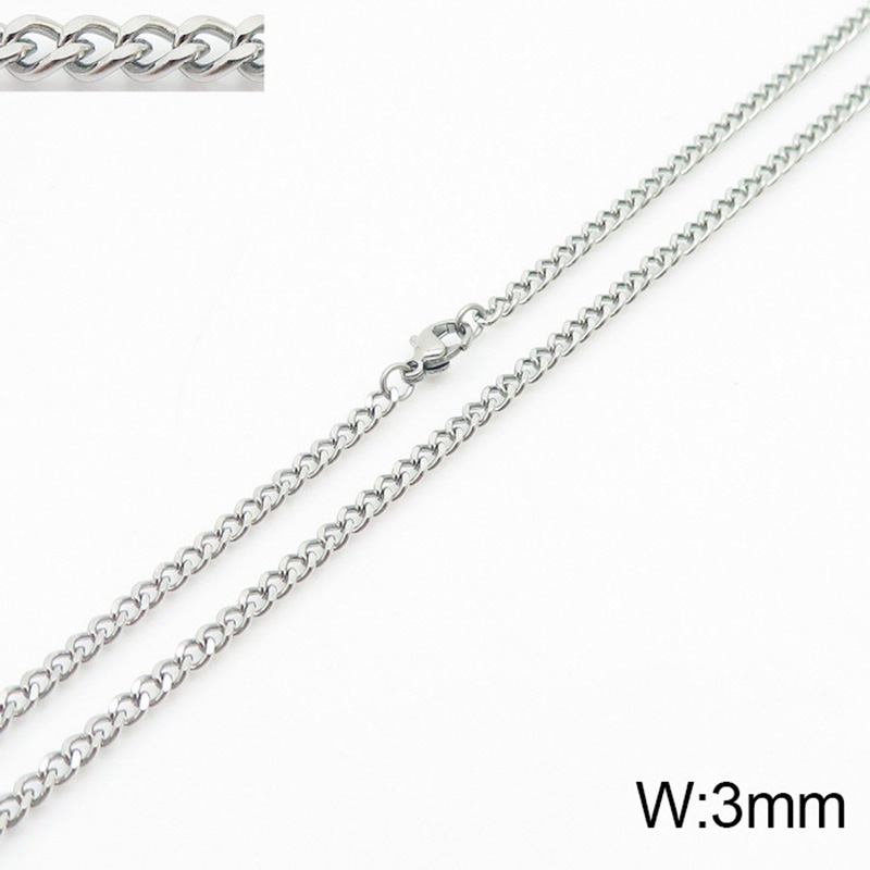 Stainless Steel Cuban Chain Necklace for Men Women Grinding Chain Sports Jewelry Accessories Wholesale