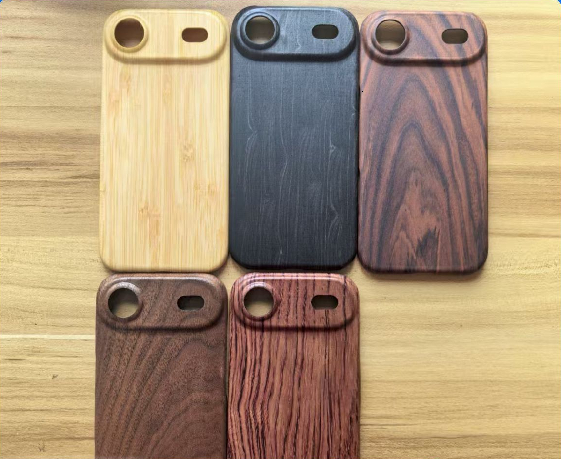 New Magnetic Car Mount Wireless Charging Wooden Phone Magsafe Natural Wood Protective Case for iPhone 17 Air