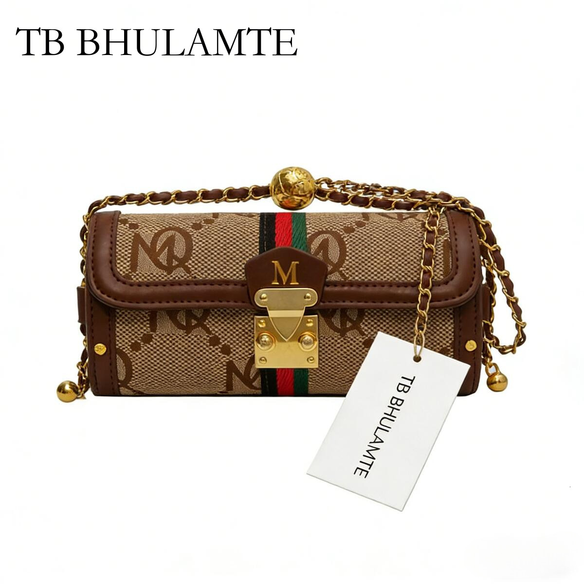 TB BHULAMTE Luxury Brand Designer Bag High-End Stylish Small Bag 2023 New Fashion Versatile Chain Crossbody Bag Niche Texture Shoulder Cylinder Bag
