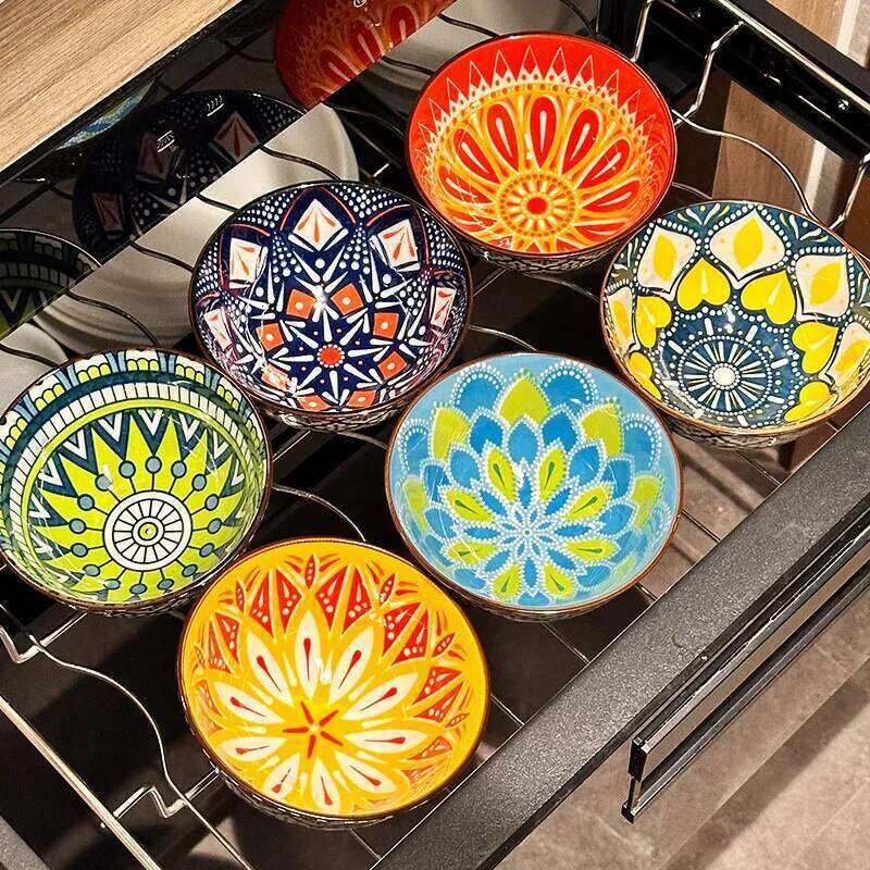 Ceramic Bohemian Underglaze Color New Home Especially Good-Looking Eating Rice Bowl