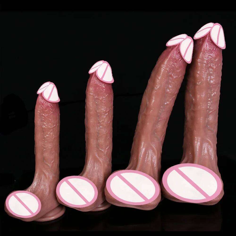 Realistic Skin Soft Thick Dildo Double Silicone Big Penis Woman Man Anal Sex Toy Suction Cup Dick Masturbators Cock Adult Games 26L0115