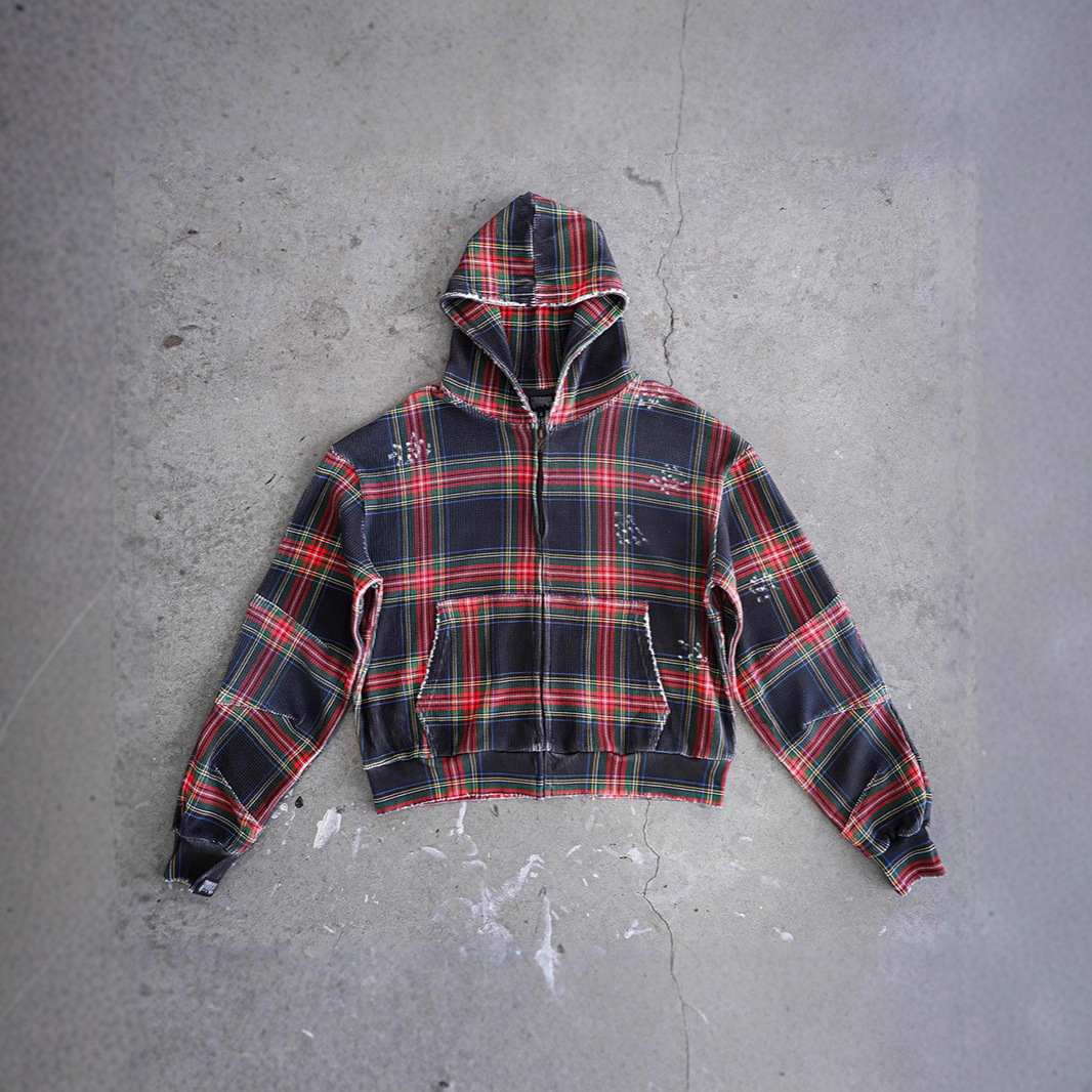 Luxury Brand Designer Clothes Foreign Trade European And American Style Fashion Casual Autumn And Winter Vintage Trendy Brand Plaid Zipper Hooded Sweatshirt Who