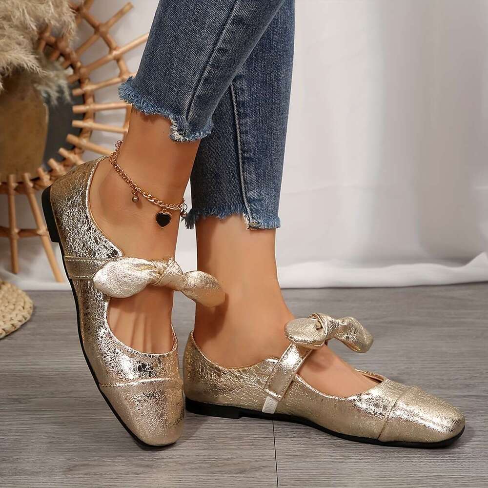 Ladies' Spring/Summer New Fashion Versatile Bow Mary Jane Fairy-Style Comfortable And Stylish Flat Shoes, Women Shoes