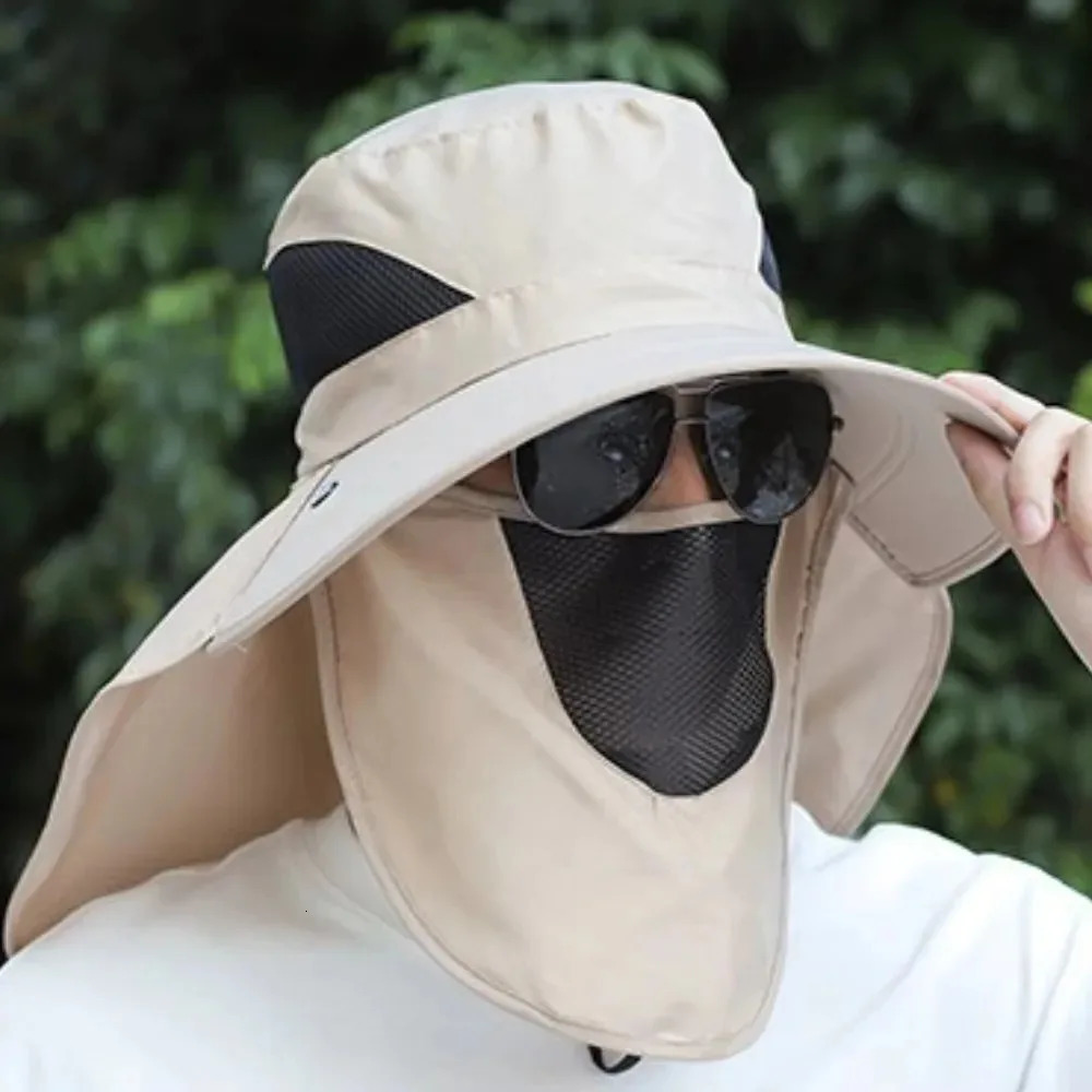 Outdoor Unisex Summer Hat UV Protection Breathable Fishing Cap Sunshade Neck Protection Cycling And Climbing Hat Waterproof 260113