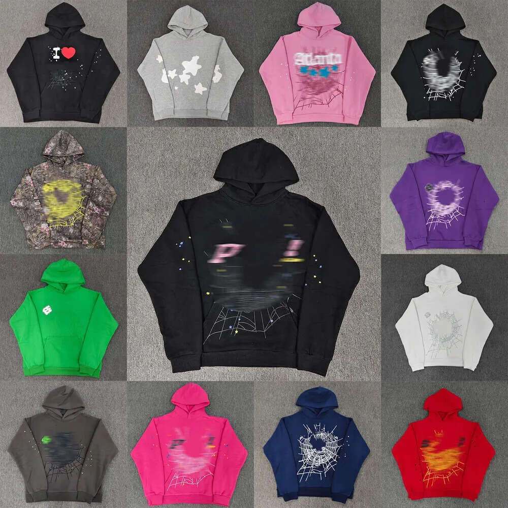 Sp5derhoodies Designer Hoodie Spiderhoodie Men's Hoodies 555 555 Cobweb Printed Graphic Hoodie High Quality Vintage Hip Hop Casual Loose Jumpers Pullover F85