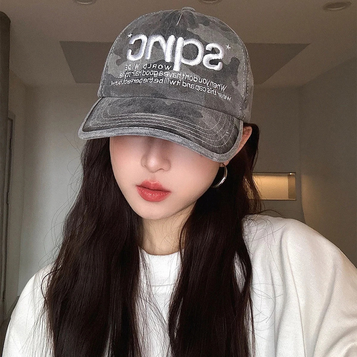 Unisex American Style CAMO Letter Embroidery Baseball Hats Breathable Hip Hop Sunshade ed Caps Versatile Fashion Niche 260113