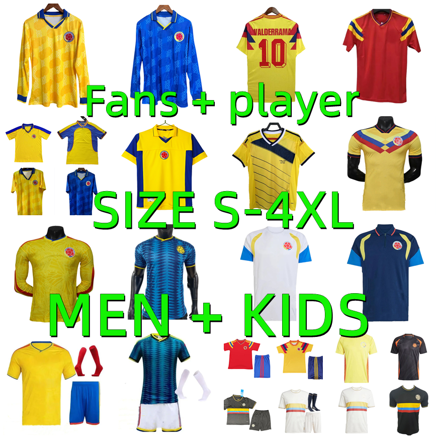 2025 2026 Colombia Soccer Jerseys 1990 2001 2014 Valderrama Retro 25 26 Richard Rios LUIS DIAZ JAMES football shirt men kids Camiseta de futbol maillot Player version