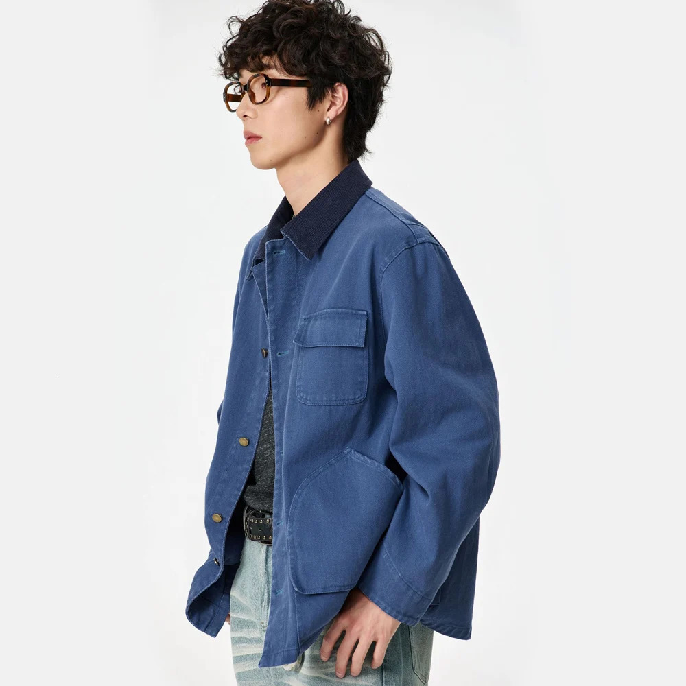 Pure Cotton Cargo Jacket Men Japanese Streetwear Fashion Vintage Loose Casual Spring Autumn Jacket Women Coat Outerwear 260114