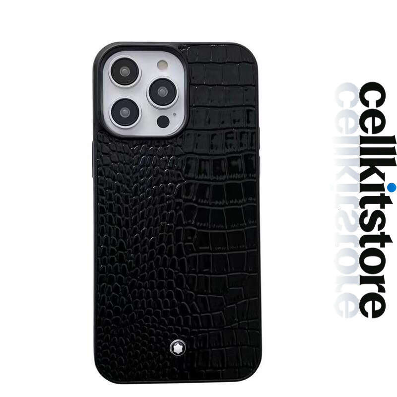 Glitter Crocodile Pattern iPhone Case, Luxury Black Leather Shockproof Cover for iPhone 17 Pro/16/15 Pro Max