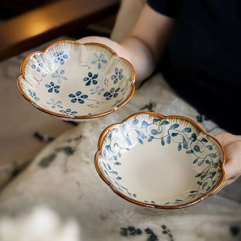 Flower Shaped New Good looking Fruit Dessert Ceramic Side Dishes Plate Tableware Household Party