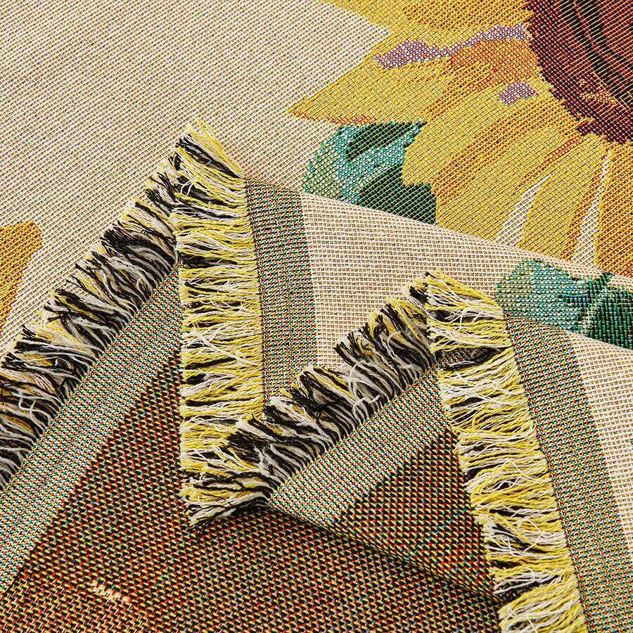 1Pc Sunflower Pattern Towel All-Cover Jacquard Sofa Throw Blanket With Tassels Couch Protector Four Seasons Universal