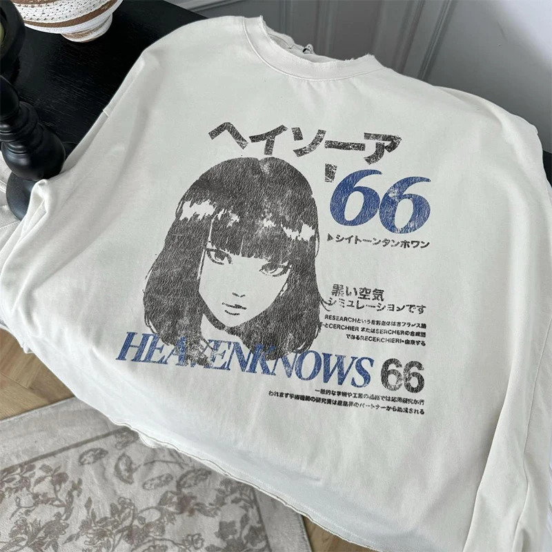 Men Cartoon Long Sleeved T-Shirts Harajuku Kawaii Tees Streetwear Loose Clothes Tops Cotton Mens Printed Tops Y2k Clothes 260114