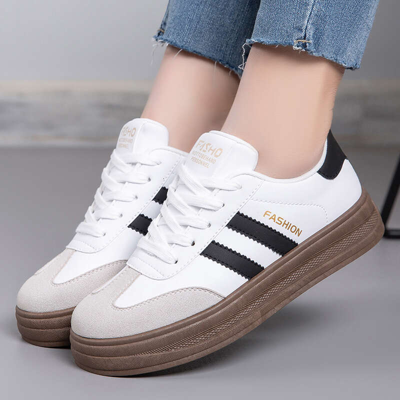 2026 New Spring and Autumn Versatile Casual Non-Slip Wear-Resistant Thick-Soled White Sneakers for Women Soft Sole Comfortable Training Shoes