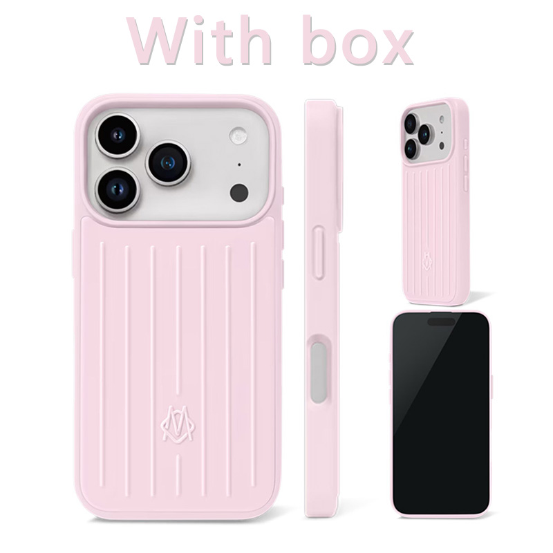 Ballerina pink iPhone 17 Pro Case Suitcase Designer Phone Case for Phone 16 15 14 13 Polycarbonate Aluminum Alloy MagSafe Weave Cover Coque Funda Titanium with the box