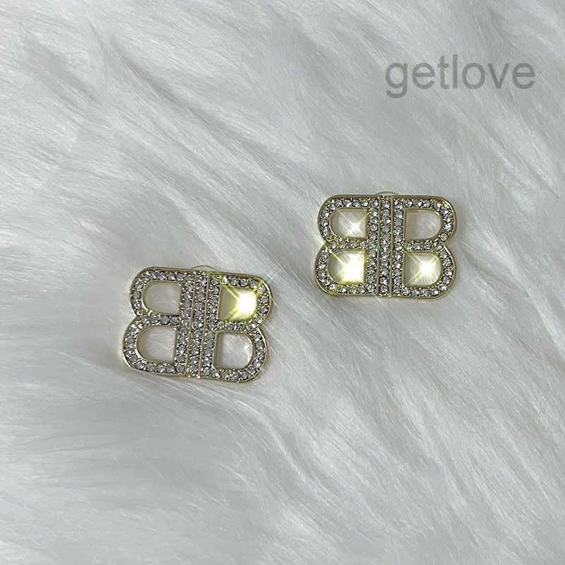 Platinum Double B Letter Stud Earrings - Light Luxury Fashionable Feeling for Party u0026 Everyday Wear