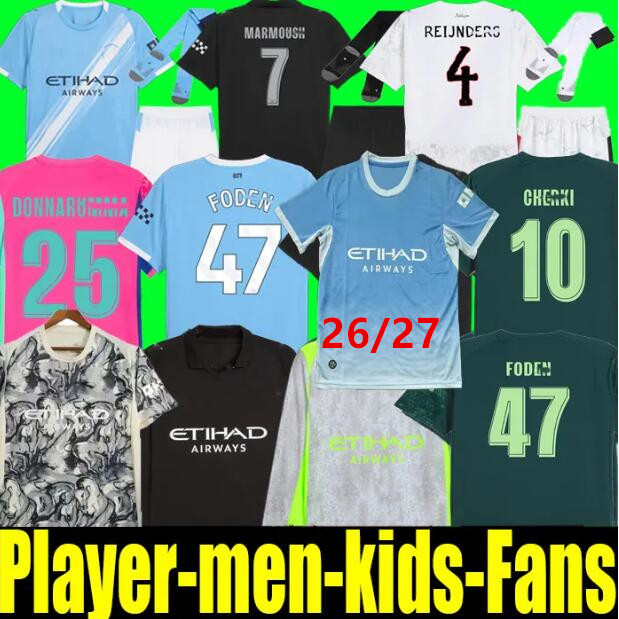25 26 27 HAALAND MARMOUSH SOCCER JERSEY GREALISH MAN CITIES ALVAREZ player DE BRUYNE FODEN football tops shirt men kids kit DOKU Mancheste rs city jerseys Man city 66