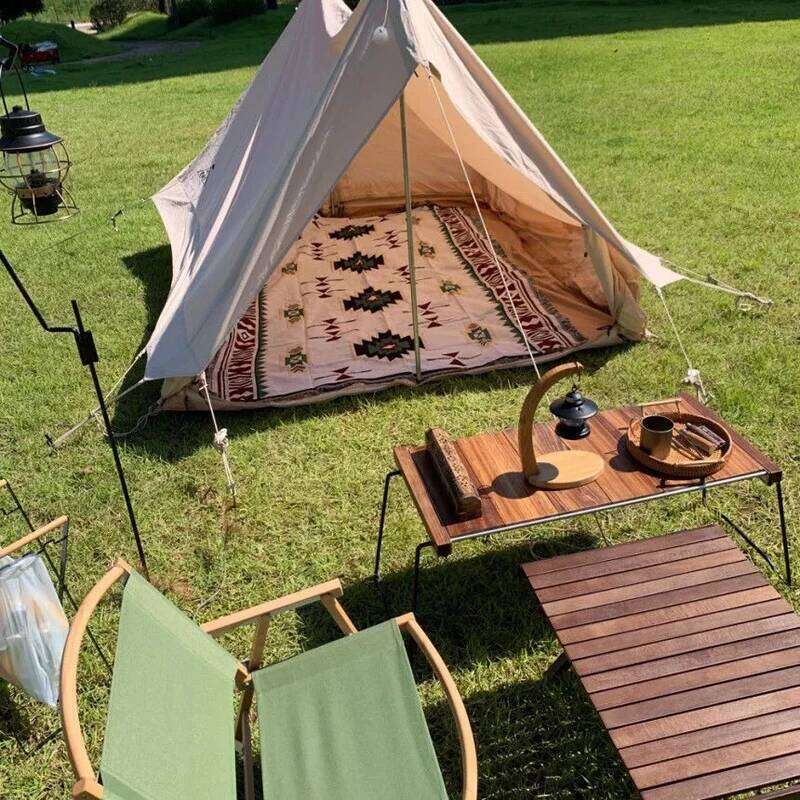 1Pc Durable Vintage Camping Blanket - Perfect For Outdoor Picnics, Tear Resistant Polyester Fiber, Machine Washable