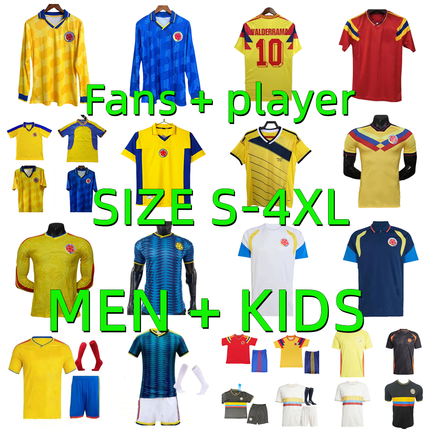 2025 2026 Colombia Richard Rios Soccer Jerseys 25 26 JAMES LUIS DIAZ football shirt Camiseta de futbol maillot 1990 2001 2014 Valderrama Retro Player version kids kit
