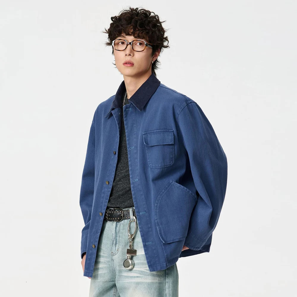 Pure Cotton Cargo Jacket Men Japanese Streetwear Fashion Vintage Loose Casual Spring Autumn Jacket Women Coat Outerwear 260114