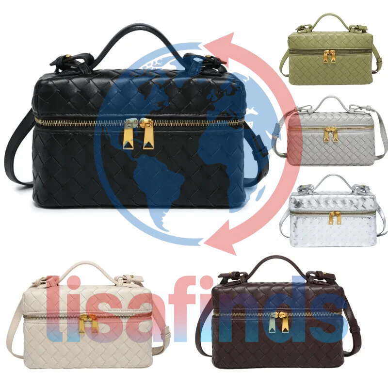 Vanity bag Genuine Shoulder Bags Bang Intrecciato Leather Cosmetic Case Handmade Woven Cross body Bag Designer Purses Handbag