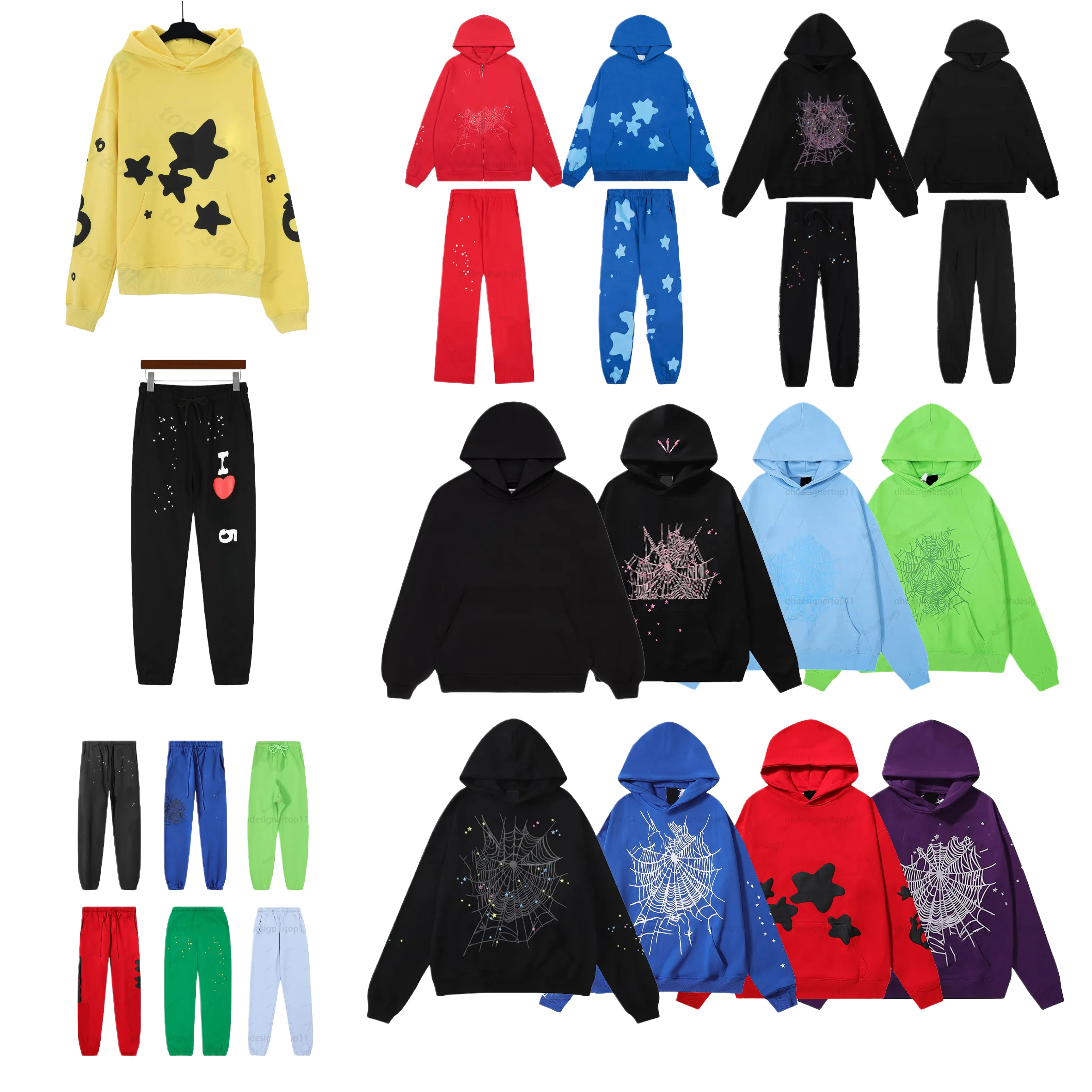 Men Women Designer Hoodies Fashion Spider Y2K Graphic Hoodie High Quality Pants Women Clothes Stree Puff Print Web Hoodies Loose Skin-friendly Tracksuits Us Size