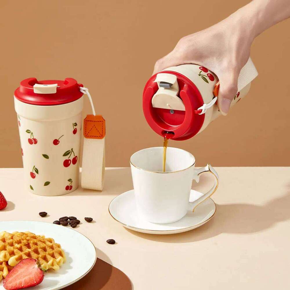 Travel Portable Plastic Mug With Nylon Rope Student Leak Proof Water Cold And Heat-Resistant Milk Coffee Cup