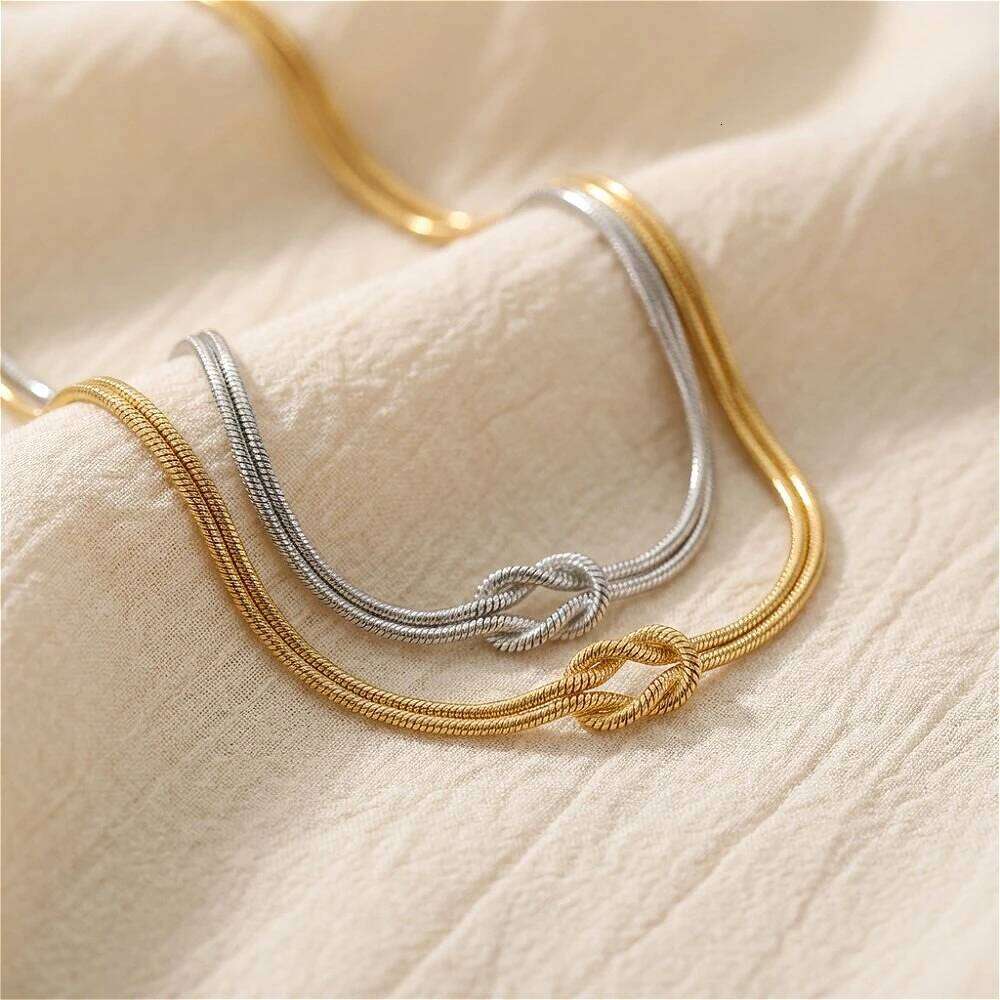 Valentine's Day Infinity Love Knot Stainless Steel Bracelets Snake Chain Elegant Friendship Couples Bangles For Women Bridesmaid Jew 26H0115