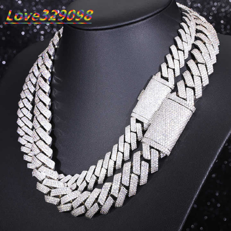 Hip Hop Big Heavy Chain for Men Rapper Style Iced Out 925 Silver Solid Plated Necklace 12Mm 8Mm Moissanite Cuban Link Chain