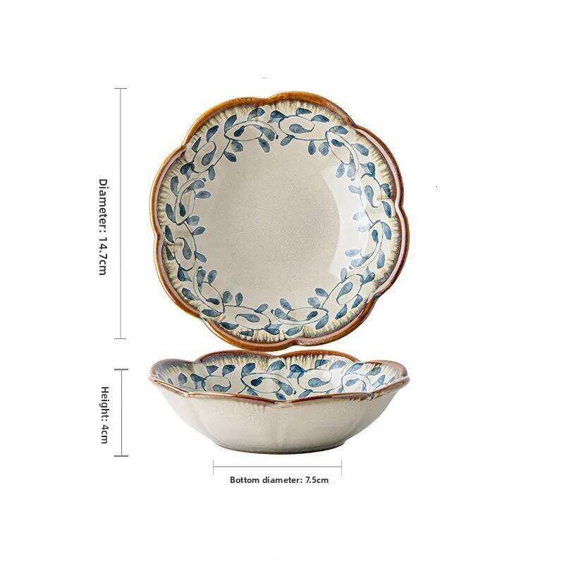 Flower Shaped New Good looking Fruit Dessert Ceramic Side Dishes Plate Tableware Household Party