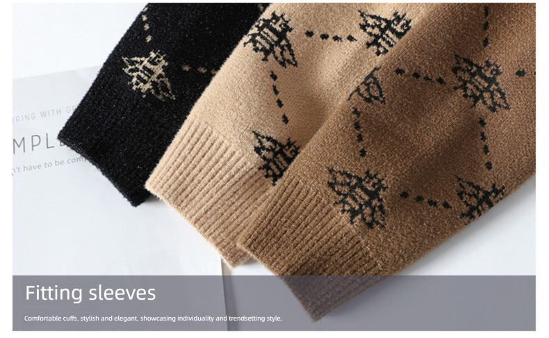 2026Luxury Brand Designer Clothes European Style Autumn Winter New Youth Jacquard Sweater Trendy Men's Comfortable Casual Base Knitwear Non-Pilli