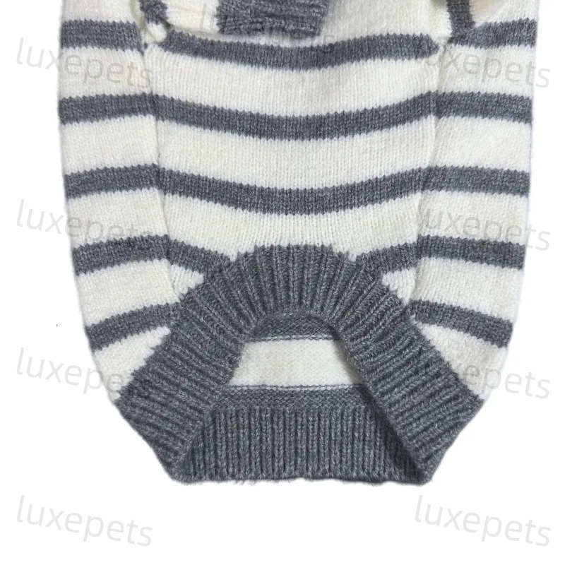 Designer Dogs Clothes Luxury Apparel Warm Soft Stripe Dog Sweater Winter Cats Sweaters Turtleneck Knitted Puppy Coats for Poodle French Bulldog aca54