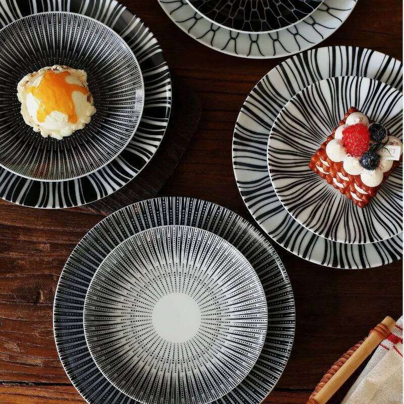 1PC Premium Sense Home Light Luxury Western Food Steak Pasta Plate Hotel Commercial Tableware