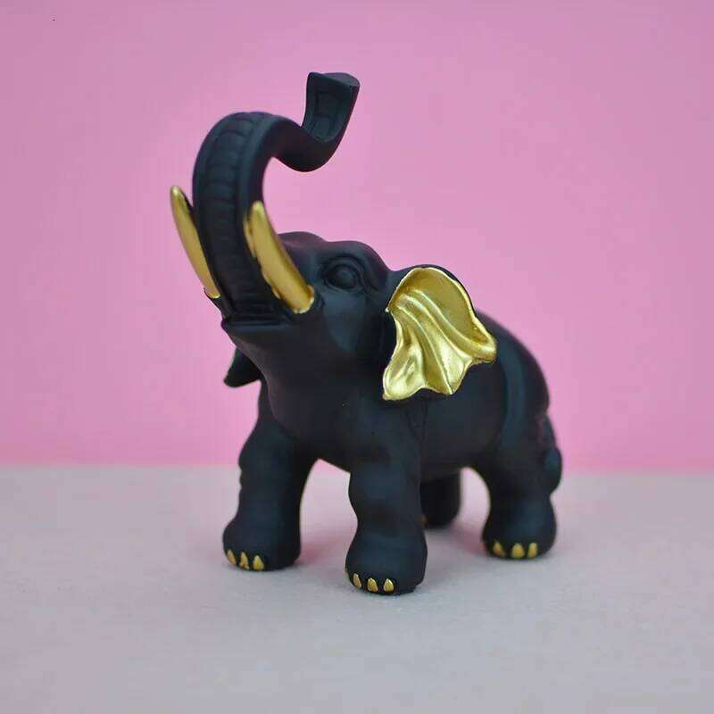 Decoration Wall Art Shelf Decoration Handmade Collector Edition Wood Grain Elephant Figurine Decorative Gifts