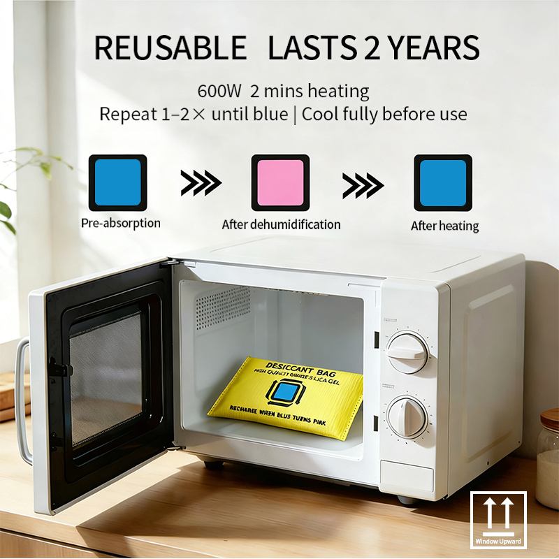 Reusable Moisture Absorber Bags Color Changing Silica Gel Desiccant Dehumidifier for Closet Car Home