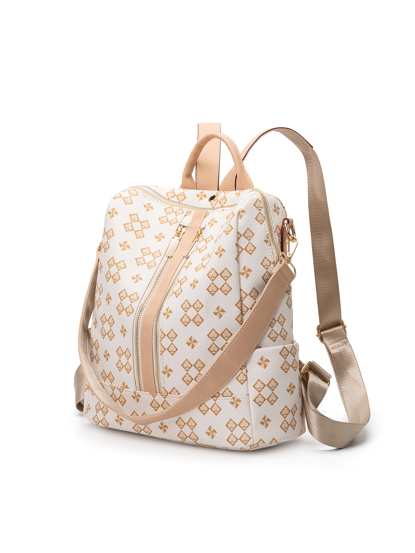 Lacel Urwebin Retro Composite rucksack Female Style Travel Bag Printed Large Capacity Check Pattern Backpack