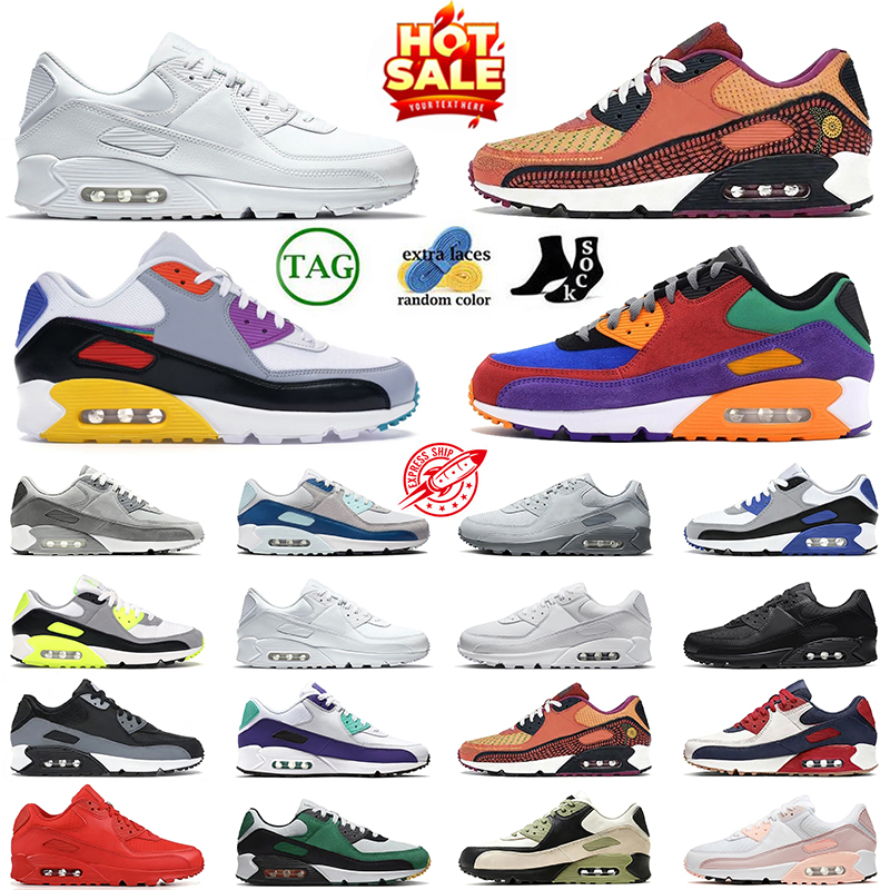 airmaxx 90 classic 90s mens designer running shoes men women Triple White Mesh Black Leather UNC Dia de los Muertos trainers vapormmax outdoor sports sneakers