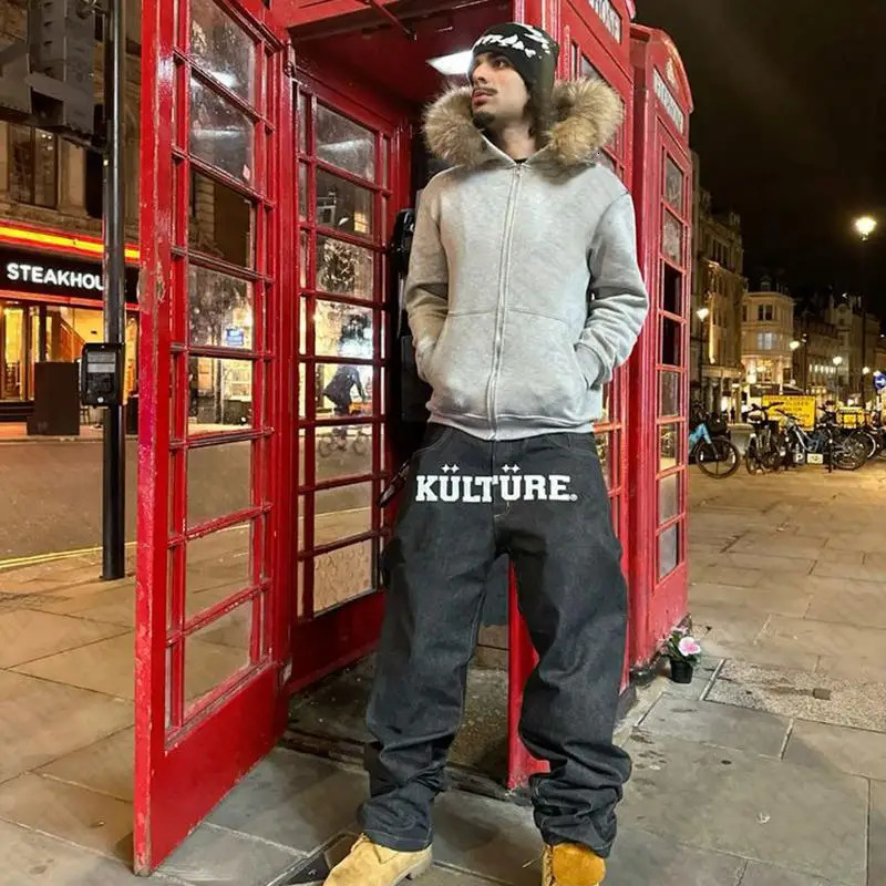 Hip Hop Dark Faux Fur Collar Y2K Zip up hoodie Harajuku Streetwear Punk Zipper Hoodie sweatshirt Rock Goth Loose Jacket Vintage 251231