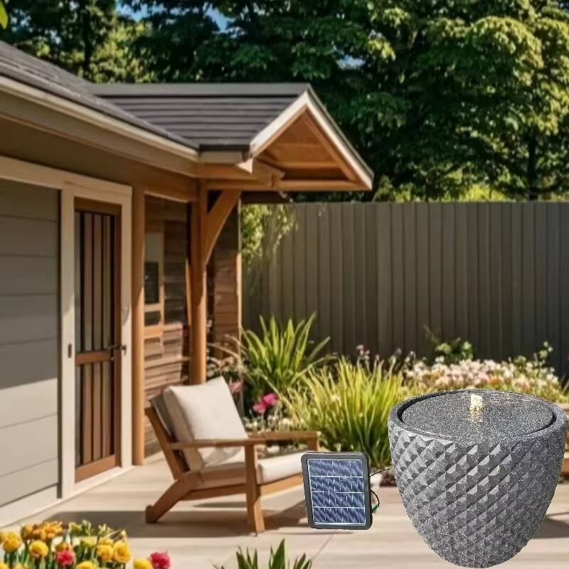 Diamond Design Fountain Black Garden Decoration Outdoor Solar Water Pump